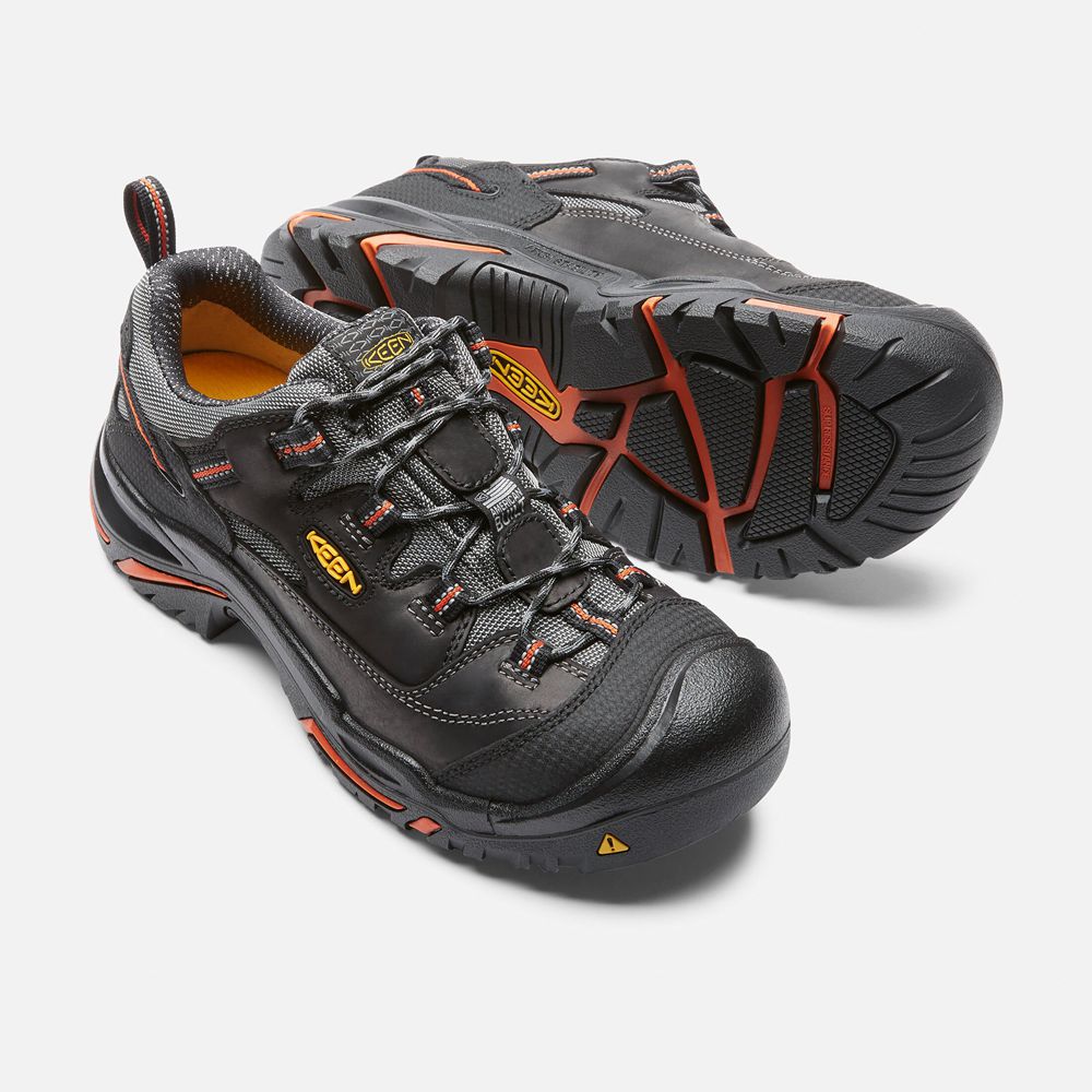 Zapatos de Trabajo Keen Mexico Negros - Hombre Braddock Bajos (Steel Toe) - PT5026743